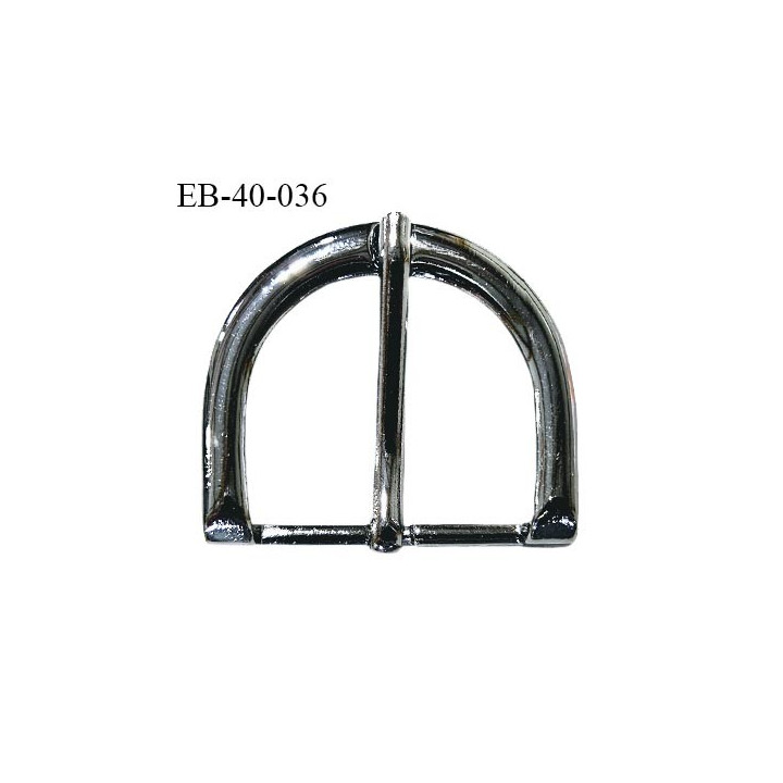 Boucle 40 mm métal couleur chrome foncé largeur extérieur 40 mm intérieur 30 mm hauteur extérieur 35 mm prix à la pièce