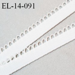 Elastique picot 14 mm couleur écru ou lys haut de gamme fabriqué en France largeur 14 mm allongement +140% prix au mètre