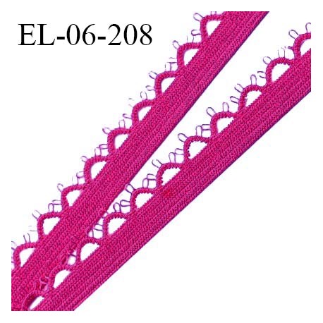 Elastique 6 mm lingerie haut de gamme fabriqué en France élastique souple allongement +130% couleur rose magenta prix au mètre