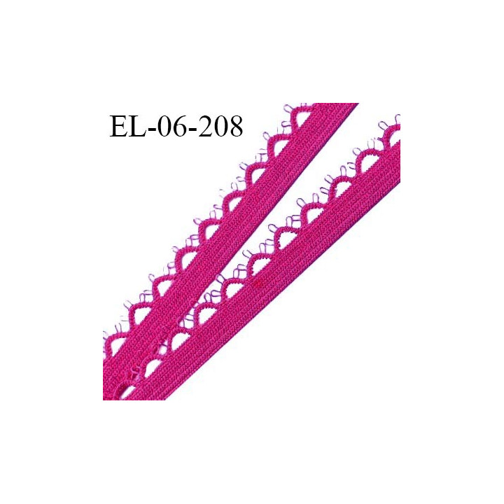 Elastique 6 mm lingerie haut de gamme fabriqué en France élastique souple allongement +130% couleur rose magenta prix au mètre