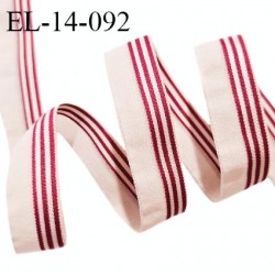 Elastique lingerie 14 mm pré plié haut de gamme couleur rose pâle et fuchsia largeur 14 mm prix au mètre