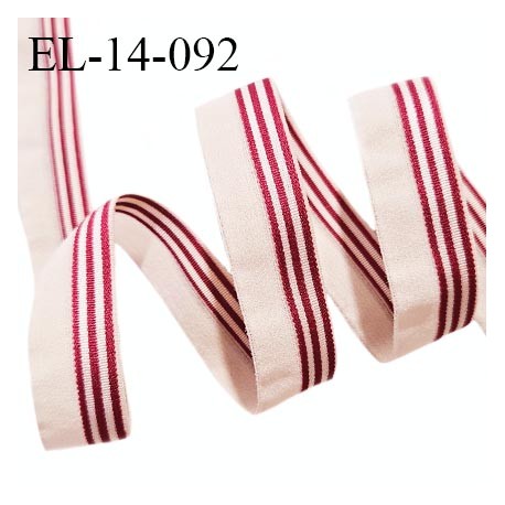 Elastique lingerie 14 mm pré plié haut de gamme couleur rose pâle et fuchsia largeur 14 mm prix au mètre