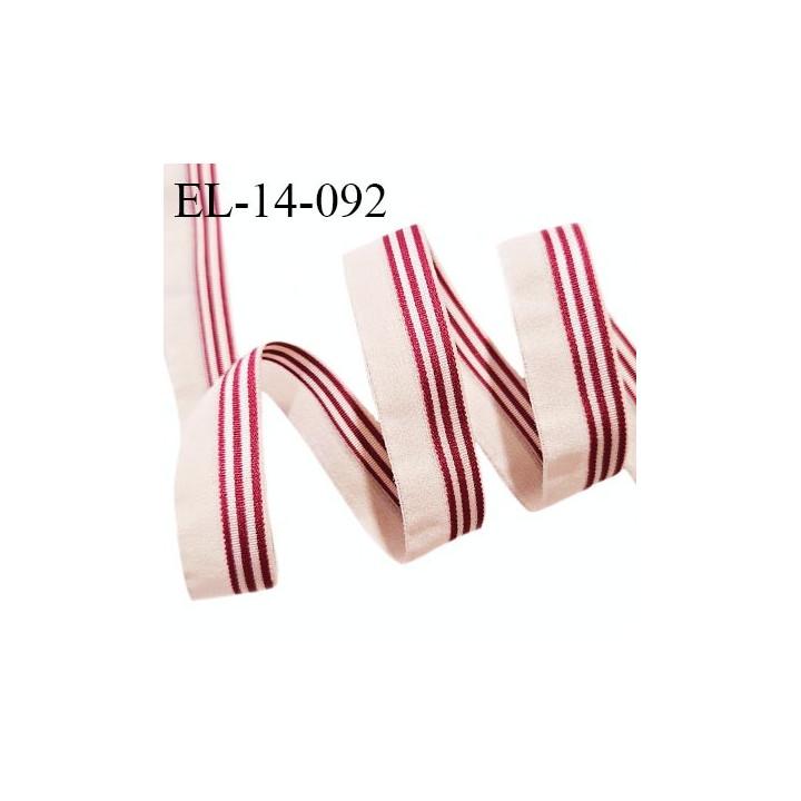 Elastique lingerie 14 mm pré plié haut de gamme couleur rose pâle et fuchsia largeur 14 mm prix au mètre