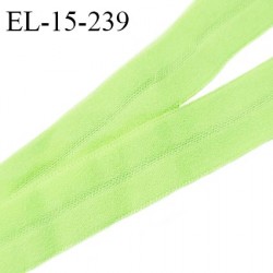 Elastique pré plié lingerie 15 mm haut de gamme couleur vert pomme fabriqué en France prix au mètre