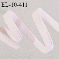 Elastique lingerie 10 mm haut de gamme couleur rose dragée avec liseré brillant largeur 10 mm allongement +140% prix au mètre
