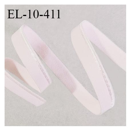 Elastique lingerie 10 mm haut de gamme couleur rose dragée avec liseré brillant largeur 10 mm allongement +140% prix au mètre