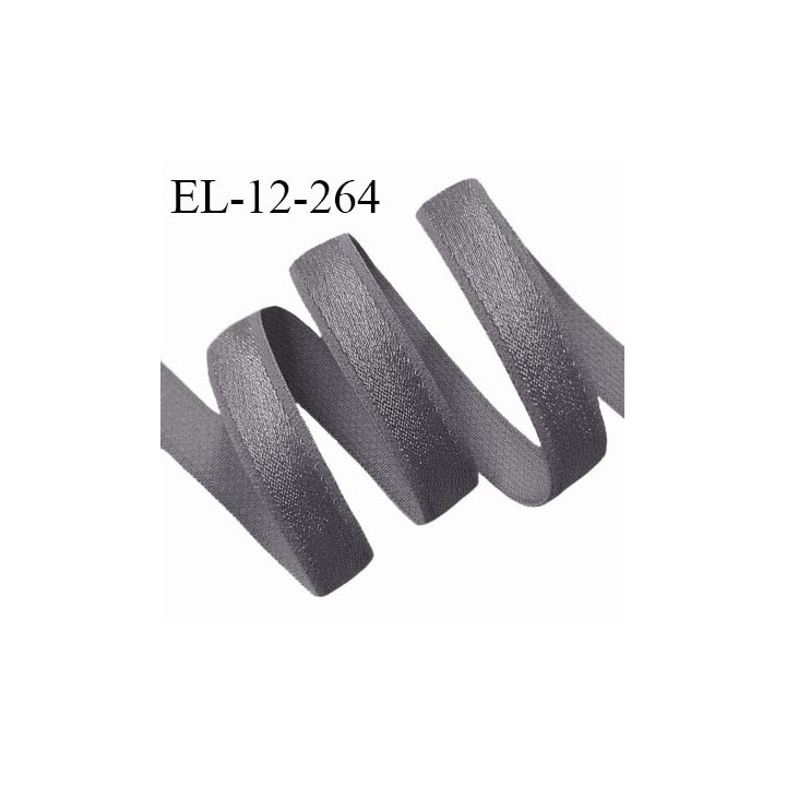 Elastique lingerie 12 mm haut de gamme couleur ardoise brillant largeur 12 mm allongement +90% prix au mètre