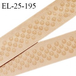 Elastique anti glisse 25 mm lingerie couleur peau largeur 25 mm allongement +160% prix au mètre