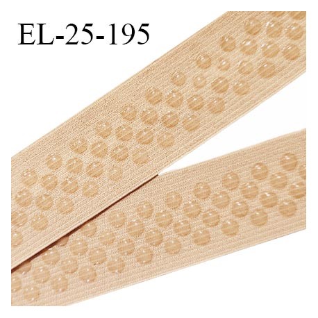 Elastique anti glisse 25 mm lingerie couleur peau largeur 25 mm allongement +160% prix au mètre