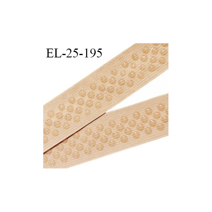 Elastique anti glisse 25 mm lingerie couleur peau largeur 25 mm allongement +160% prix au mètre