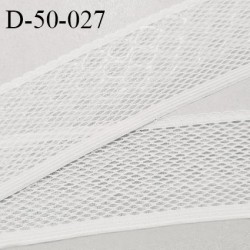 Dentelle 50 mm lycra élastique avec anti glisse couleur écru fabriqué en France largeur 50 mm prix au mètre