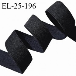 Elastique lingerie 24 mm couleur noir brillant largeur 24 mm allongement +60% prix au mètre