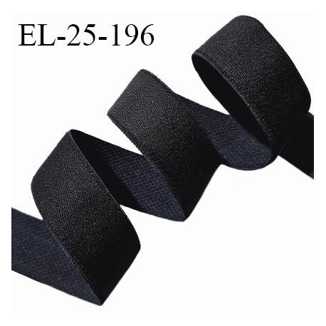 Elastique lingerie 24 mm couleur noir brillant largeur 24 mm allongement +60% prix au mètre