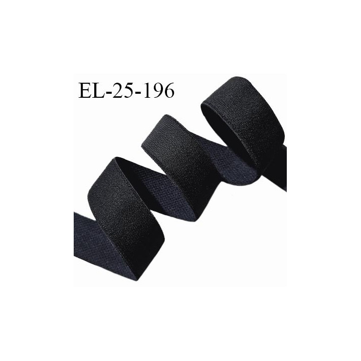 Elastique lingerie 24 mm couleur noir brillant largeur 24 mm allongement +60% prix au mètre