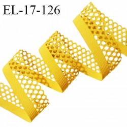 Elastique lingerie 17 mm picot dentelle couleur jaune safran largeur de l'élastique 7 mm + 10 mm de picot prix au mètre
