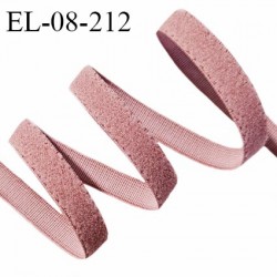 Elastique lingerie 8 mm haut de gamme couleur vieux rose aspect velours largeur 8 mm allongement +190% prix au mètre