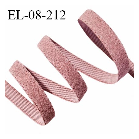 Elastique lingerie 8 mm haut de gamme couleur vieux rose aspect velours largeur 8 mm allongement +190% prix au mètre