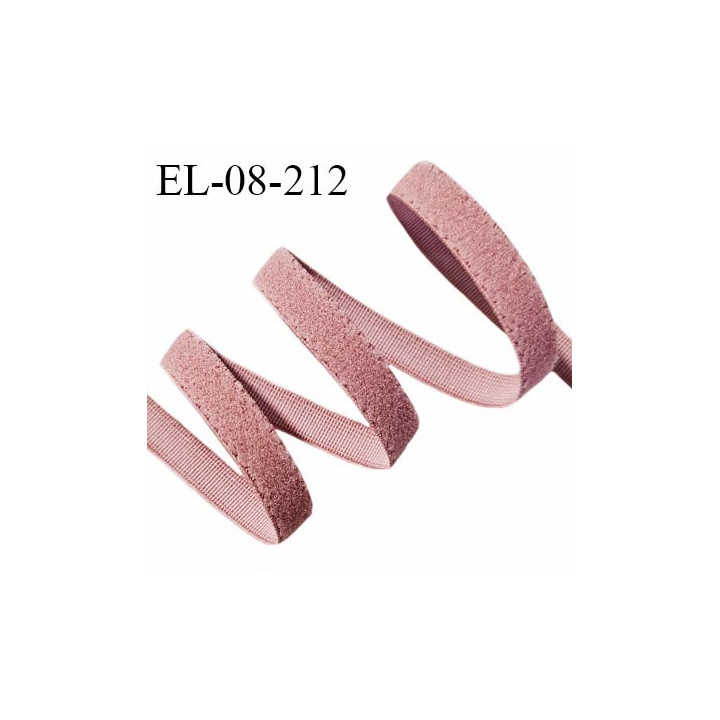 Elastique lingerie 8 mm haut de gamme couleur vieux rose aspect velours largeur 8 mm allongement +190% prix au mètre