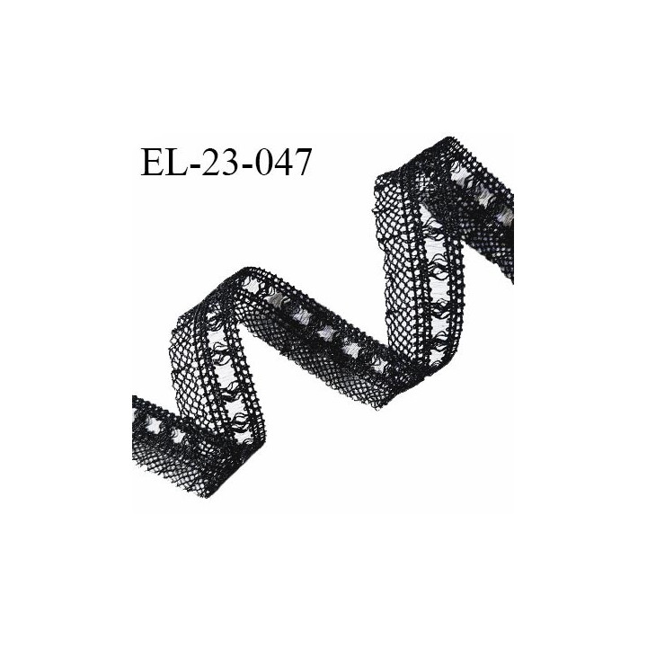 Elastique 22 mm lingerie élastique ajouré style dentelle couleur noir largeur 22 mm allongement +70% prix au mètre