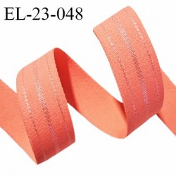 Elastique lingerie 22 mm couleur rose corail doux au toucher largeur 22 mm allongement +40% prix au mètre