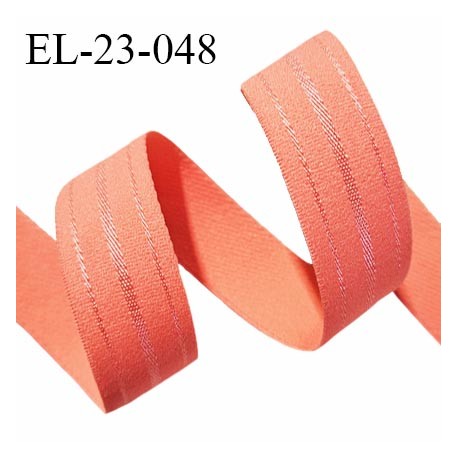 Elastique lingerie 22 mm couleur rose corail doux au toucher largeur 22 mm allongement +40% prix au mètre