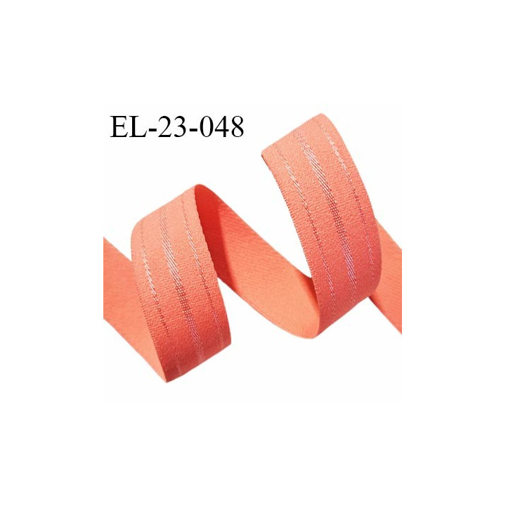 Elastique lingerie 22 mm couleur rose corail doux au toucher largeur 22 mm allongement +40% prix au mètre