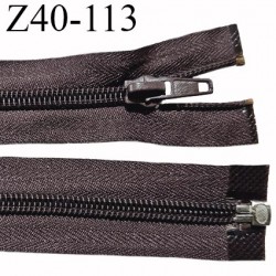 Fermeture zip 40 cm couleur marron longueur 40 cm largeur 3 cm non séparable glissière nylon largeur 6 mm prix à l'unité