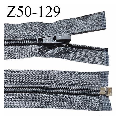 Fermeture zip 50 cm séparable couleur zip glissière couleur gris largeur 7 mm longueur 50 cm largeur 32 mm prix à l'unité