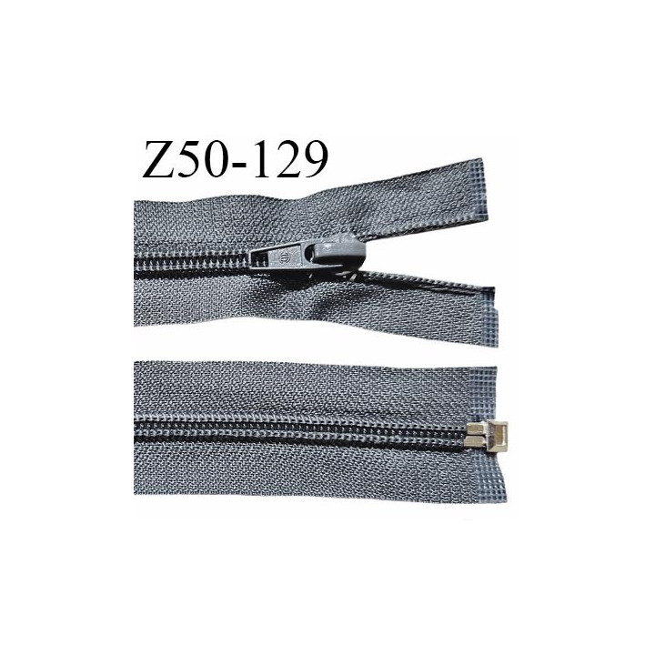 Fermeture zip 50 cm séparable couleur zip glissière couleur gris largeur 7 mm longueur 50 cm largeur 32 mm prix à l'unité