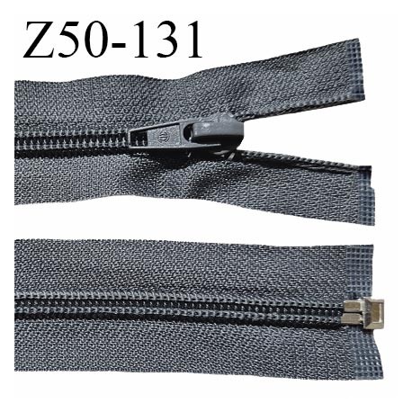 Fermeture zip 50 cm séparable couleur zip glissière couleur gris foncé largeur 7 mm longueur 50 cm largeur 32 mm prix à l'unité