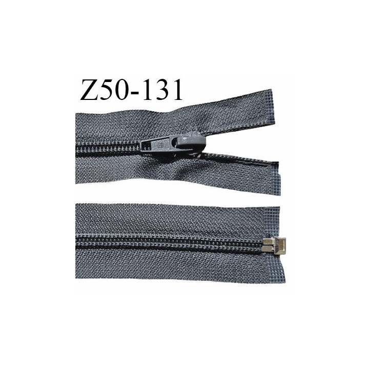 Fermeture zip 50 cm séparable couleur zip glissière couleur gris foncé largeur 7 mm longueur 50 cm largeur 32 mm prix à l'unité