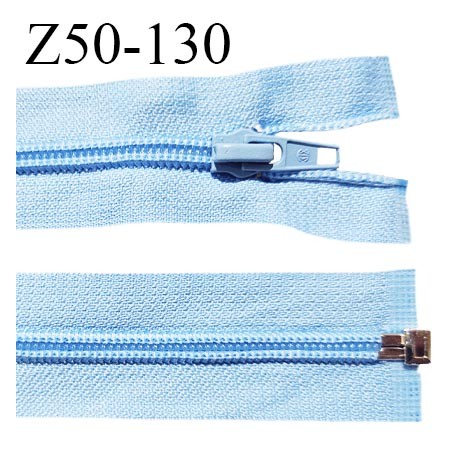 Fermeture zip 50 cm séparable couleur zip glissière couleur bleu ciel largeur 7 mm longueur 50 cm largeur 32 mm prix à l'unité