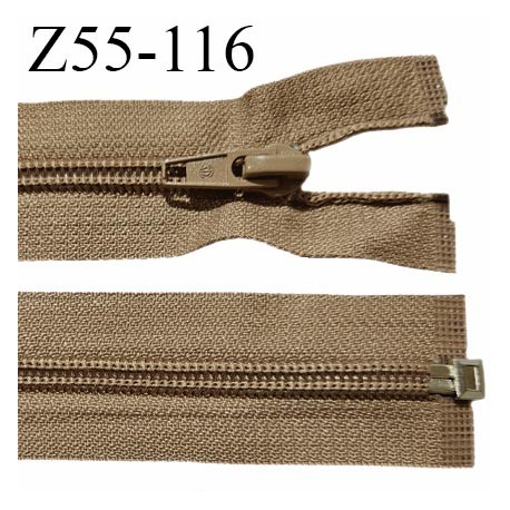 Fermeture zip 55 cm séparable couleur zip glissière couleur marron clair largeur 7 mm longueur 55 cm prix à l'unité