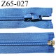 Fermeture zip 65 cm à glissière séparable largeur 7 mm couleur bleu nylon largeur 32 mm longueur 65 cm prix à la pièce