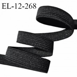 Elastique couture 12 mm polygomme couleur noir largeur 12 mm allongement + 120% prix au mètre