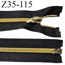 Fermeture 35 cm couleur noir séparable zip nylon couleur doré largeur 6 mm longueur 35 cm prix à la pièce