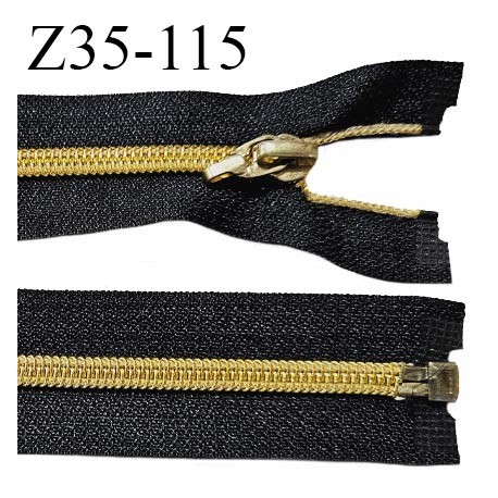 Fermeture 35 cm couleur noir séparable zip nylon couleur doré largeur 6 mm longueur 35 cm prix à la pièce