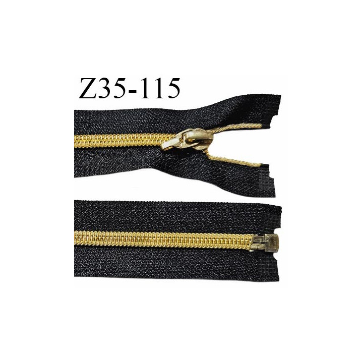 Fermeture 35 cm couleur noir séparable zip nylon couleur doré largeur 6 mm longueur 35 cm prix à la pièce