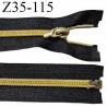 Fermeture 35 cm couleur noir séparable zip nylon couleur doré largeur 6 mm longueur 35 cm prix à la pièce