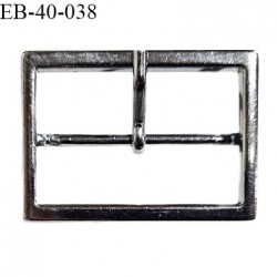 Boucle 40 mm métal couleur chrome foncé largeur extérieur 48 mm intérieur 40 mm hauteur extérieur 35 mm prix à la pièce