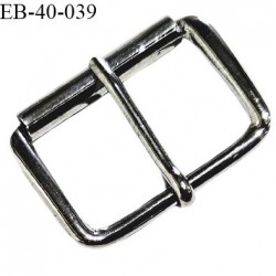 Boucle 40 mm métal couleur chrome foncé largeur extérieur 50 mm intérieur 40 mm hauteur extérieur 34 mm prix à la pièce