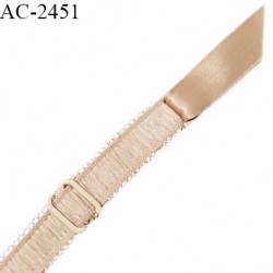 Jarretelle haut de gamme avec ruban satin couleur beige rosé élastique avec une attache jarretelle et une réglette