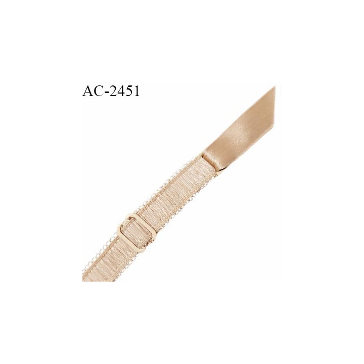 Jarretelle haut de gamme avec ruban satin couleur beige rosé élastique avec une attache jarretelle et une réglette