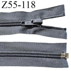 Fermeture zip 55 cm séparable couleur zip glissière couleur gris largeur 7 mm longueur 55 cm largeur 32 mm prix à l'unité