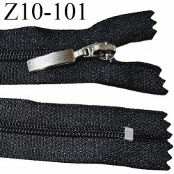 Fermeture zip 10 cm couleur noir longueur 10 cm largeur 2.7 cm non séparable glissière nylon prix à l'unité