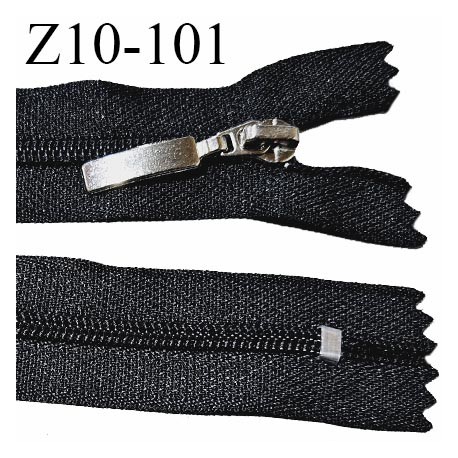 Fermeture zip 10 cm couleur noir longueur 10 cm largeur 2.7 cm non séparable glissière nylon prix à l'unité