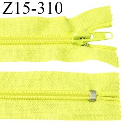 Fermeture zip 15 cm couleur jaune fluo non séparable largeur 3.4 cm glissière nylon largeur 7 mm longueur 15 cm prix à l'unité