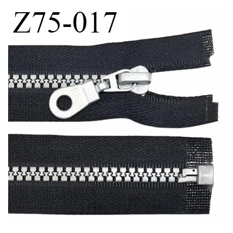 Fermeture zip 75 cm haut de gamme couleur noir largeur 3.2 cm glissière moulée séparable couleur gris prix à la pièce