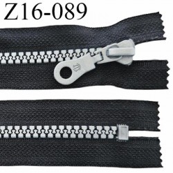 Fermeture zip 16 cm haut de gamme couleur noir largeur 3.2 cm glissière moulée séparable couleur gris longueur 16 cm