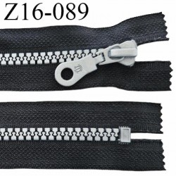 Fermeture zip 16 cm haut de gamme couleur noir largeur 3.2 cm glissière moulée non séparable couleur gris longueur 16 cm